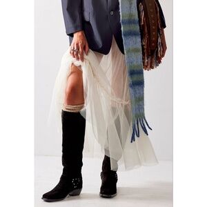 Free People Harness Boot Lockhart Cowboy Slouchy Pull On Square Toe Knee High 41